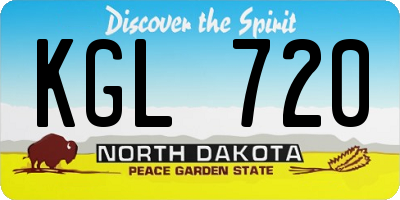 ND license plate KGL720