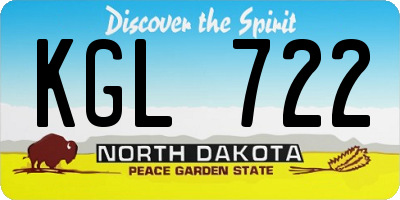 ND license plate KGL722