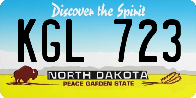 ND license plate KGL723