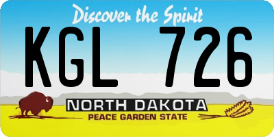 ND license plate KGL726