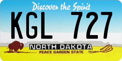 ND license plate KGL727