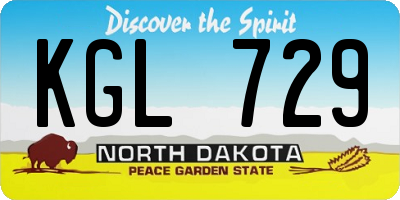 ND license plate KGL729