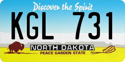 ND license plate KGL731