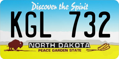 ND license plate KGL732