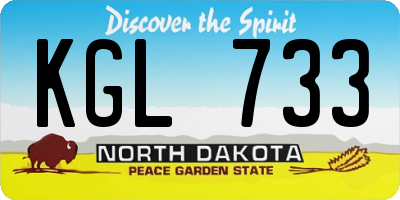 ND license plate KGL733