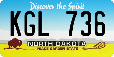 ND license plate KGL736