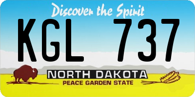 ND license plate KGL737