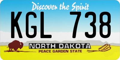 ND license plate KGL738