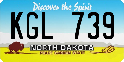 ND license plate KGL739