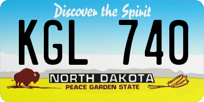ND license plate KGL740