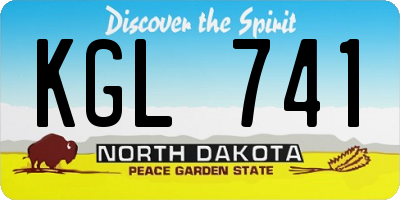 ND license plate KGL741