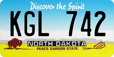 ND license plate KGL742