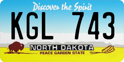 ND license plate KGL743