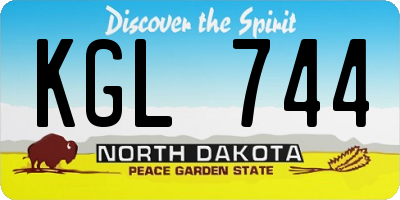 ND license plate KGL744