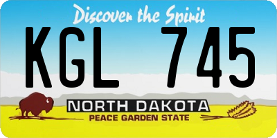 ND license plate KGL745