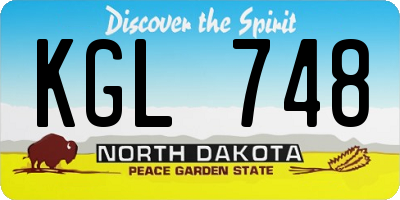 ND license plate KGL748