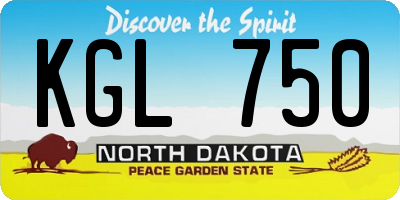 ND license plate KGL750