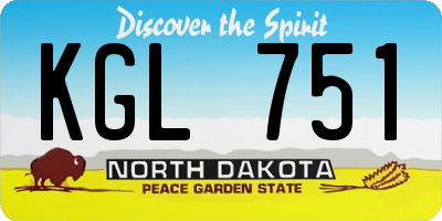 ND license plate KGL751