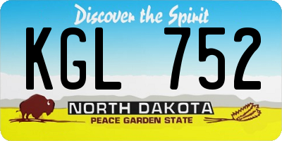 ND license plate KGL752