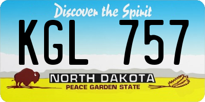ND license plate KGL757