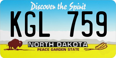 ND license plate KGL759