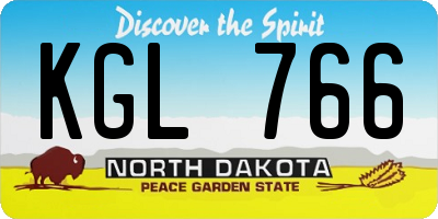 ND license plate KGL766