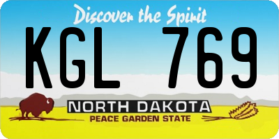 ND license plate KGL769