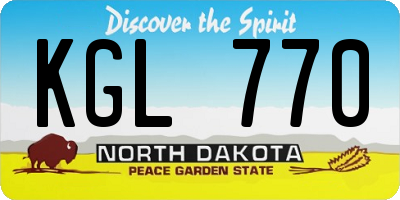 ND license plate KGL770