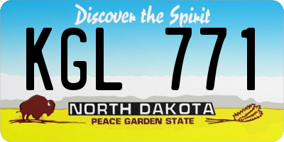 ND license plate KGL771