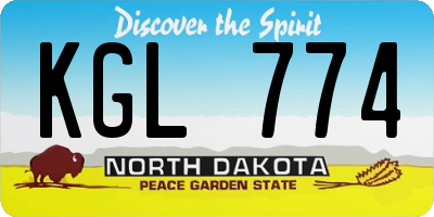 ND license plate KGL774
