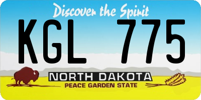 ND license plate KGL775