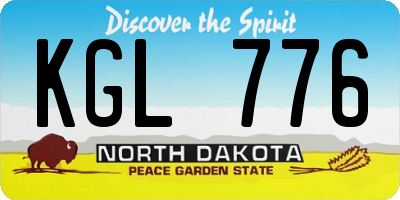 ND license plate KGL776