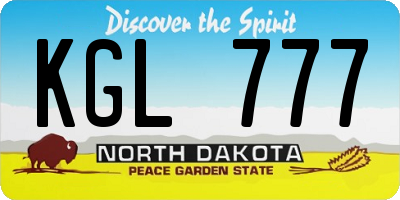 ND license plate KGL777