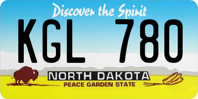 ND license plate KGL780