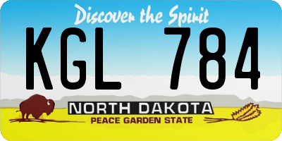 ND license plate KGL784
