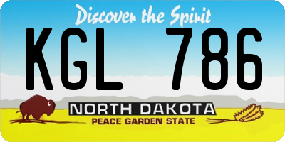 ND license plate KGL786