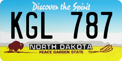 ND license plate KGL787