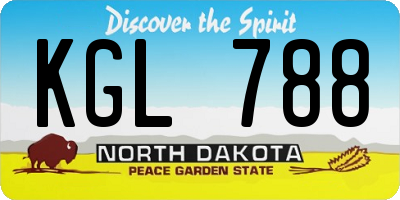 ND license plate KGL788