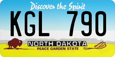 ND license plate KGL790