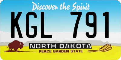 ND license plate KGL791
