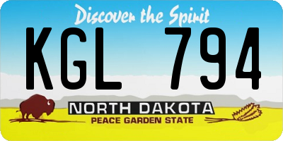ND license plate KGL794