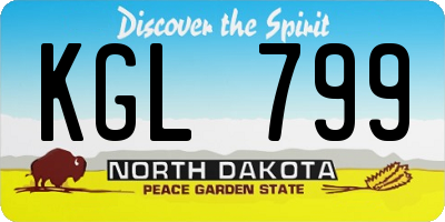 ND license plate KGL799