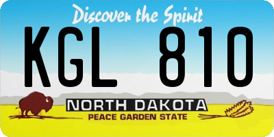 ND license plate KGL810