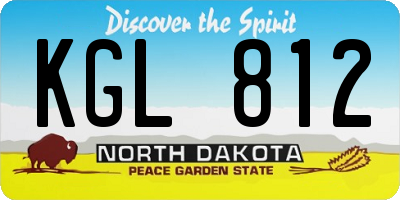 ND license plate KGL812