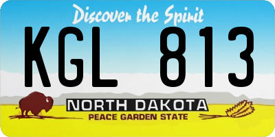 ND license plate KGL813