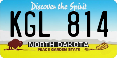 ND license plate KGL814