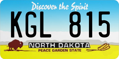 ND license plate KGL815