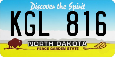 ND license plate KGL816