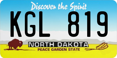 ND license plate KGL819