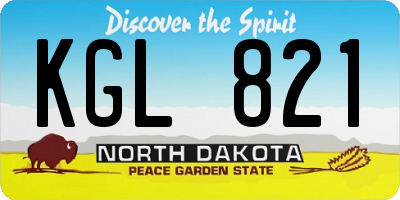 ND license plate KGL821